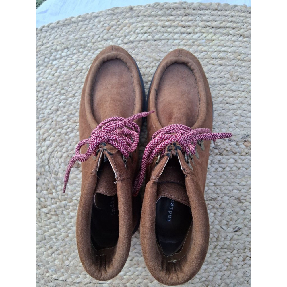 Indigo Rd Lug Sole Hiker Boots Size 9 Brown Suede Chunky Combat Boot Boho Chic - Picture 5 of 16